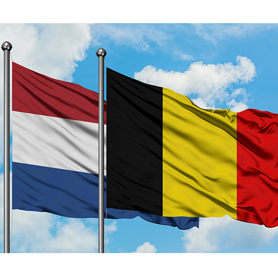 Belgische und Niederländische Flagge