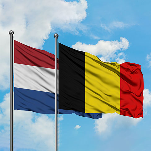 Belgische und Niederländische Flagge